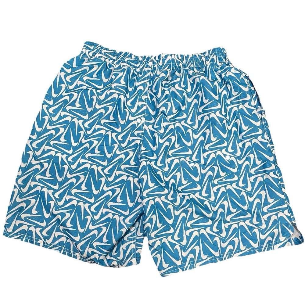 Nike Swoosh Union Blue All Over Print Swim Trunks Men’s Large Rare - Picture 6 of 8